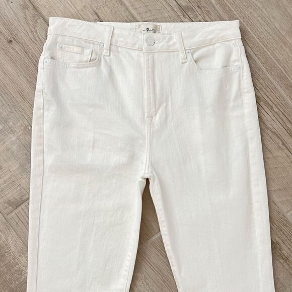 NWT 7 For All Mankind Mega Flare Jeans in Clean White Sz 30 - Picture 6 of 14